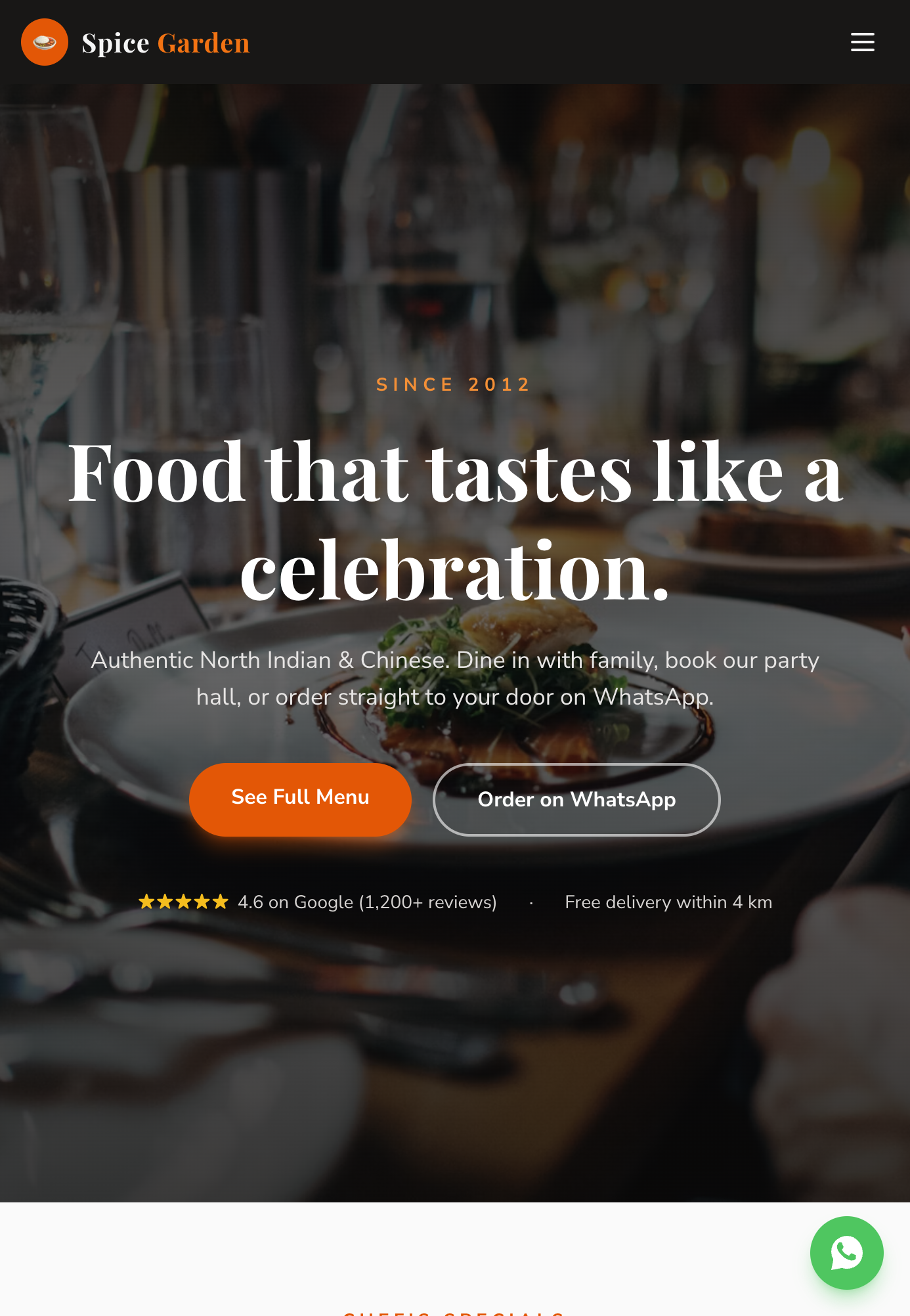 Spice Garden website preview
